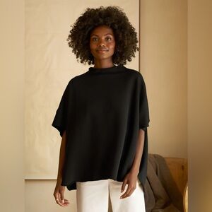 Frank & Eileen Elegant Black Poncho Sweatshirt